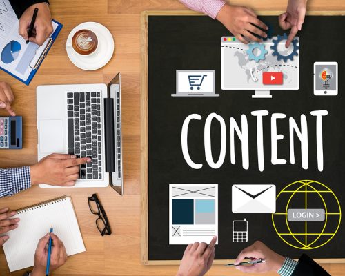 Content marketing online concept Content Data Blogging Media Publication Content marketing Content Strategy digital content and online webinar Media Global Daily News Content Content marketing